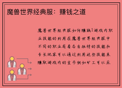 魔兽世界经典服：赚钱之道